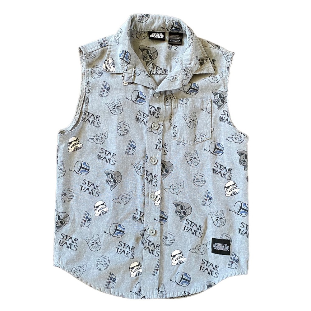 Kids sleeveless button up Star Wars shirt